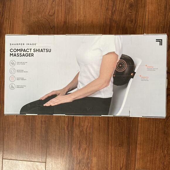 Sharper Image Compact Shiatsu Massager Rotating Nodes & Heat Therapy Kneading - Picture 5 of 7